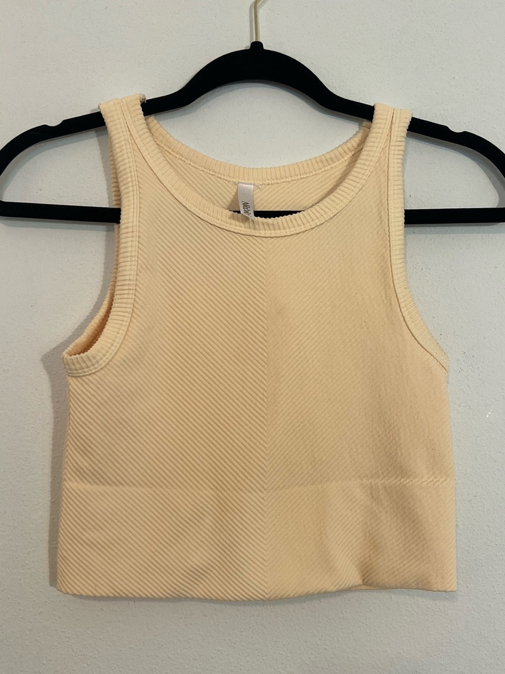 Nikibiki Women’s Light Peach Seamless Ribbed Tank Crop One Size
